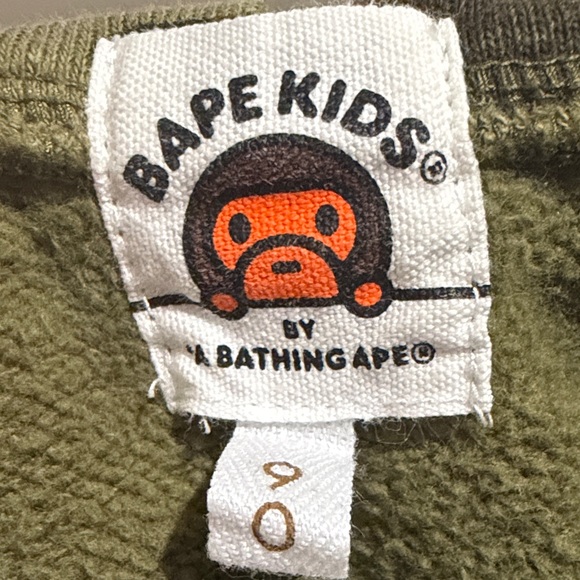 Bape Green Camouflage Shark Hoodie for Kids - Picture 2 of 6